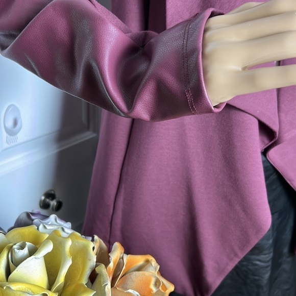 SOFIA VERGARA blazer,women med,front drape media jacket , faux leather sleeves - Picture 9 of 16